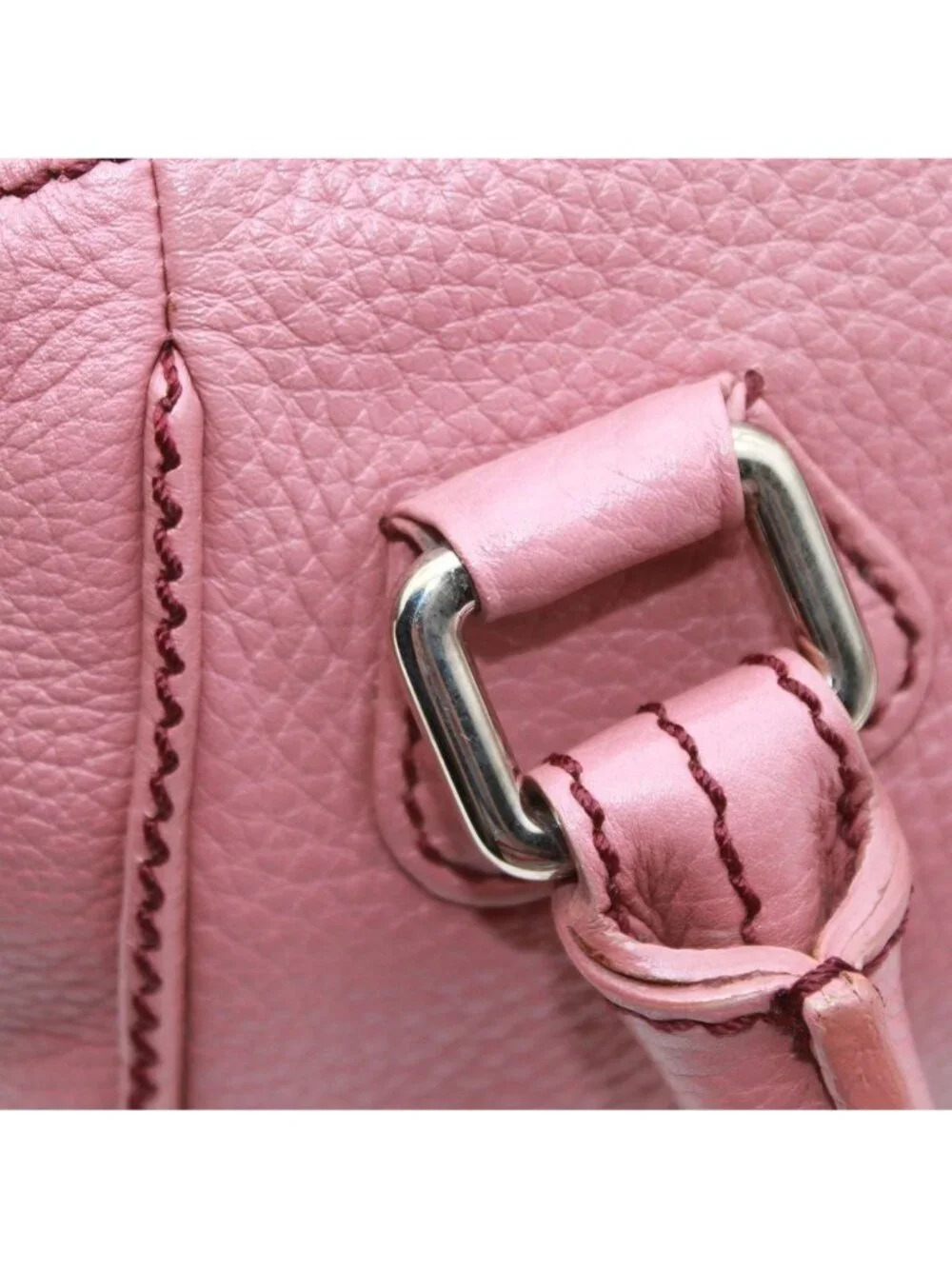 Chanel Bag Handbag Leather Pink Silver Tassel Faux Mini